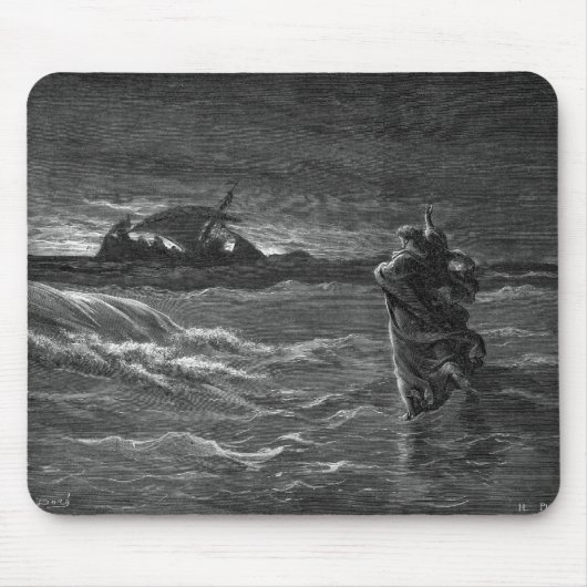 イエス・キリストは水に歩きます マウスパッド (正面)
