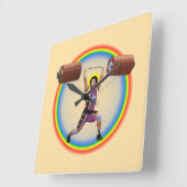 イエス・キリストは清浄とジャークを行う スクエア壁時計 (傾斜)