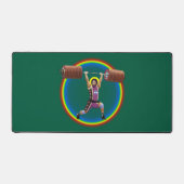 イエス・キリストは清浄とジャークを行う デスクマット (正面)