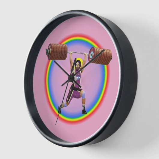 イエス・キリストは清浄とジャークを行う 壁時計 (傾斜)