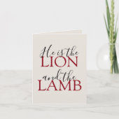イエス・キリストは獅子と小羊のシンボル 哀悼の気持ちを表すカード カード (正面)