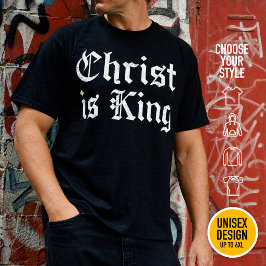 イエス・キリストは王 - ゴシックグランジ風エロージョンスタイル Tシャツ