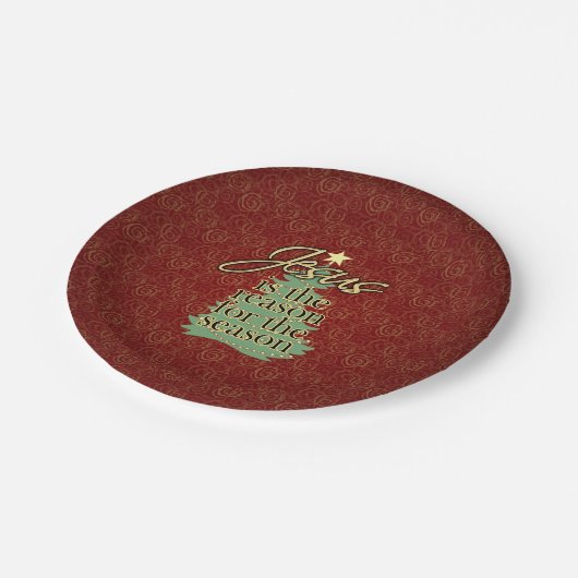 イエス・キリストは理由のクリスチャンのクリスマスです ペーパープレート (アングル)