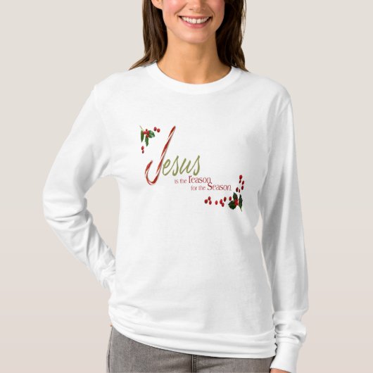 イエス・キリストは理由の女性長袖のTシャツです Tシャツ (正面)