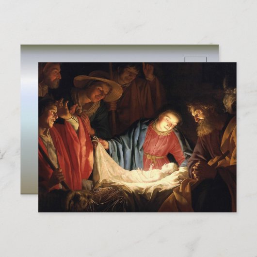 イエス・キリストは生まれクリスマスに ポストカード (正面/裏面)