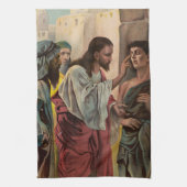 イエス・キリストは盲人を癒す キッチンタオル (縦)