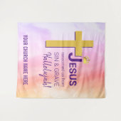 イエス・キリストは私たちを贖った キリスト教 イースター タペストリー (正面(横))