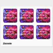 イエス・キリストは私と-カラフルのばら色のステッカー常にです スクエアシール (シート)