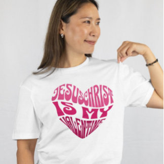 イエス・キリストは私のバレンタインハートの形をしたTシャツ トライブレンドＴシャツ