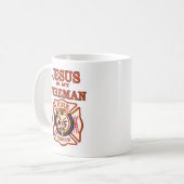 イエス・キリストは私の消防士です コーヒーマグカップ (正面左)