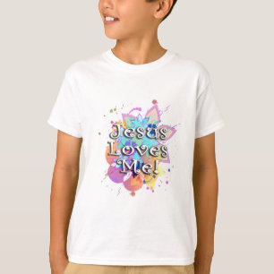 イエス・キリストは私をのパステル調の水彩画愛します Tシャツ