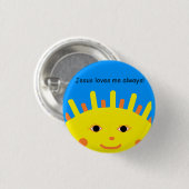 イエス・キリストは私をボタン常に愛します 缶バッジ (正面&裏面)