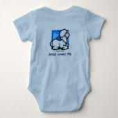 イエス・キリストは私を子ヒツジ愛します ベビーボディスーツ (裏面)
