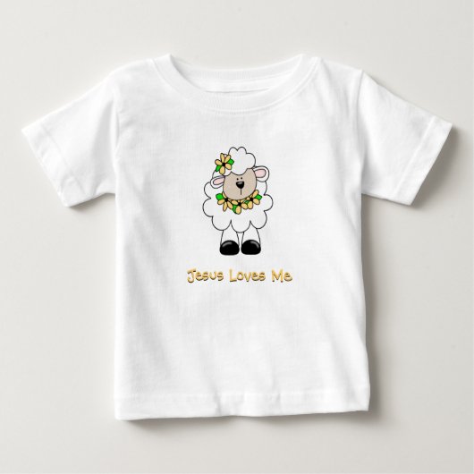 イエス・キリストは私を子ヒツジ愛します ベビーTシャツ (正面)