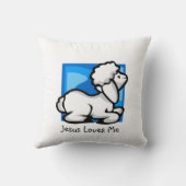 イエス・キリストは私を小さい子ヒツジの枕愛します クッション (裏面)