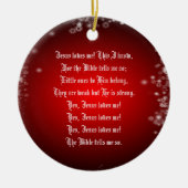 イエス・キリストは私を愛します セラミックオーナメント (正面)