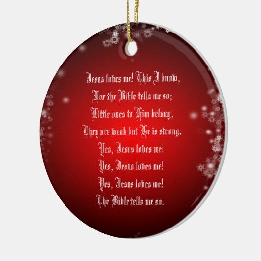 イエス・キリストは私を愛します セラミックオーナメント (左)