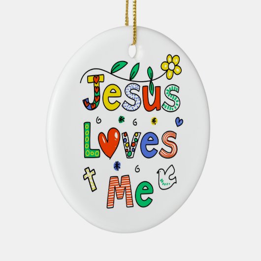 イエス・キリストは私を愛します セラミックオーナメント (右)
