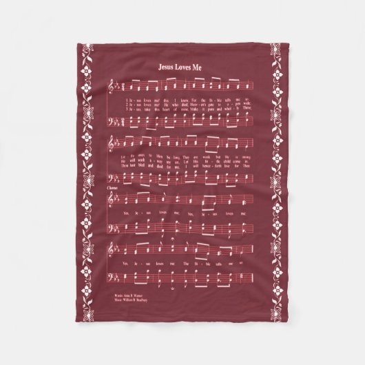イエス・キリストは私を愛します フリースブランケット (正面)