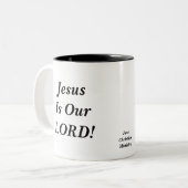 イエス・キリストは私達の主mug#2です ツートーンマグカップ (正面左)