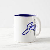 イエス・キリストは答えです ツートーンマグカップ (正面右)