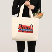 イエス・キリストは答えです ラージトートバッグ (正面(商品))