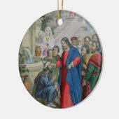 イエス・キリストは聖書からの1人の生まれる盲人に視力を、与えます セラミックオーナメント (左)