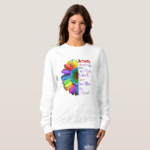 イエス・キリストは虹のひまわりクリスチャンを生きている スウェットシャツ (正面フル)