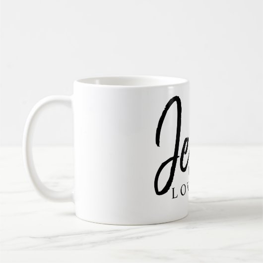 イエス・キリストは赤いハート|との私を愛します コーヒーマグカップ (左)