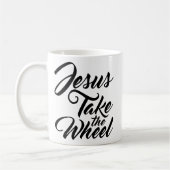 イエス・キリストは車輪を取ります コーヒーマグカップ (左)