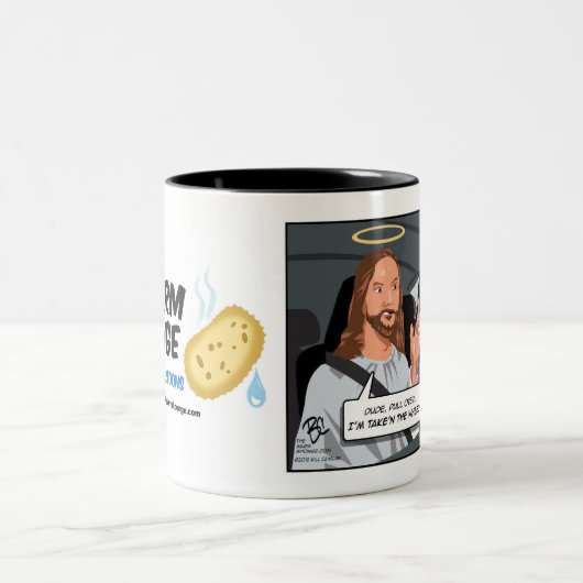 イエス・キリストは車輪を取ります(切札から!) ツートーンマグカップ (中央)