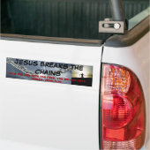 イエス・キリストは鎖のバンパーステッカーを壊します バンパーステッカー (トラック上)