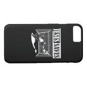 イエス・キリストは-サッカーのゴールキーパーのクリスチャンを救います Case-Mate iPhoneケース (裏面(横))