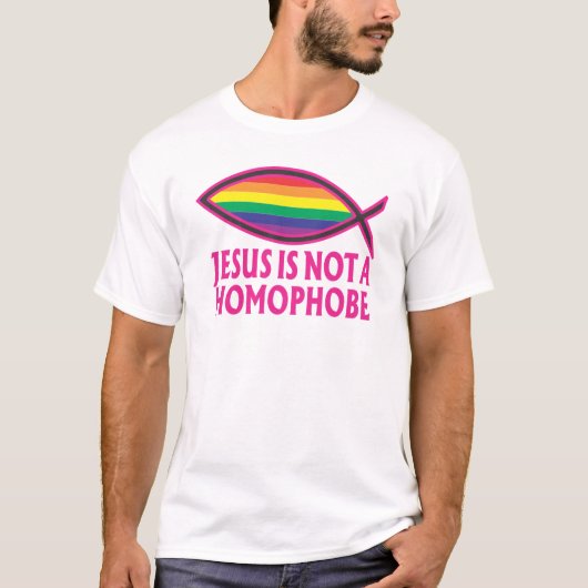 イエス・キリストはHomophobeではないです Tシャツ (正面)