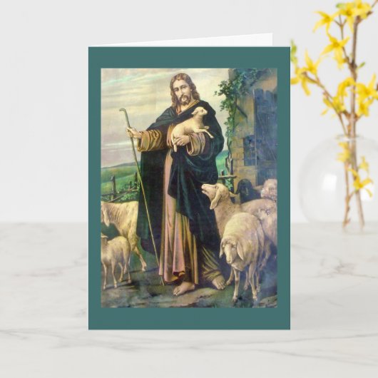 イエス・キリストよい羊飼いの悔やみや弔慰カード カード (黄色い花)