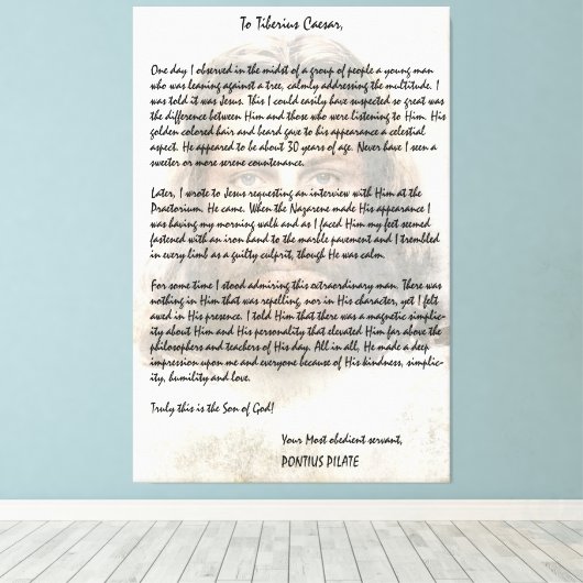 イエス・キリストを描写したシーザーへのピラトの手紙 キャンバスプリント (インサイチュ (ウッドフロア))