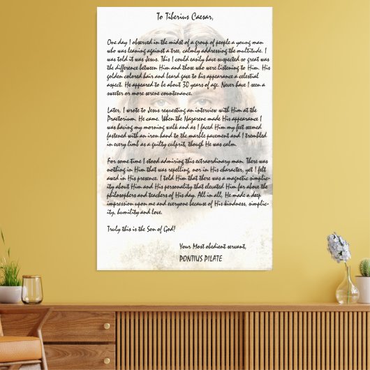 イエス・キリストを描写したシーザーへのピラトの手紙 キャンバスプリント (インサイチュ (リビング))