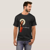 イエス・キリストを覗きおもしろい見ている Tシャツ (正面フル)