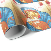 イエス・キリストビザンチンの宗教アイコン金ゴールドのマドンナ ラッピングペーパー (ロールコーナー)