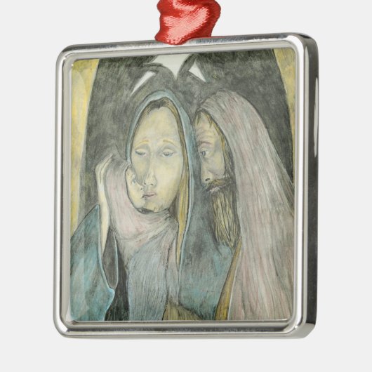 イエス・キリストメリーヨセフの出生の宗教クリスマス メタルオーナメント (左)