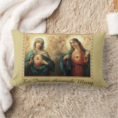 イエス・キリストメリー及びセントジョーゼフのカトリック教徒の祈りの言葉 ランバークッション (ブランケット)