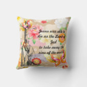 イエス・キリスト十字架刑引用文Thro クッション (裏面)