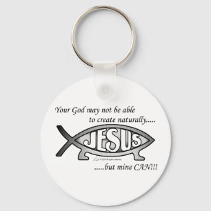 イエス・キリスト及びダーウィンの魚Keychain キーホルダー