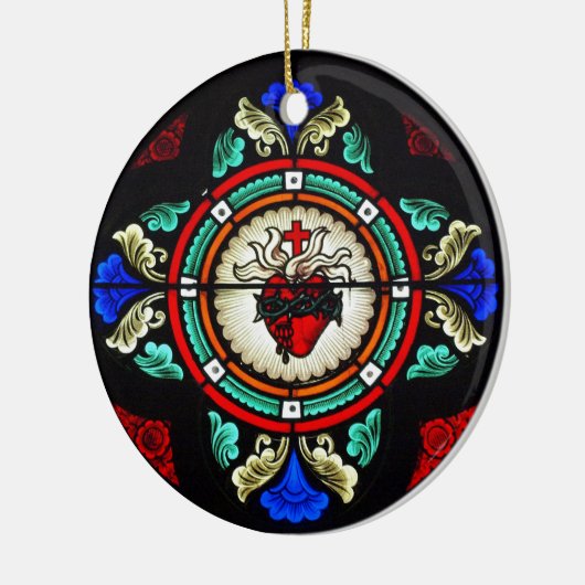 イエス・キリスト及びメリーオーナメントの神聖なハート セラミックオーナメント (左)