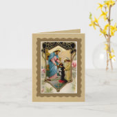 イエス・キリスト及び天使の最初聖餐式の男の子 カード (黄色い花)