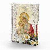 イエス・キリスト及び神霊のヴィンテージの聖母マリア フォトブロック (右)