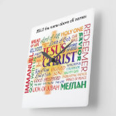 イエス・キリスト名前のとりわけ名前 スクエア壁時計 (傾斜)