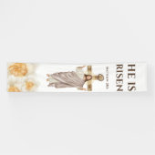 イエス・キリスト彼はカトリックのフローラ 横断幕 (横)