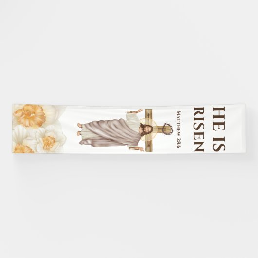 イエス・キリスト彼はカトリックのフローラ 横断幕 (横)