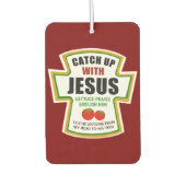 イエス・キリスト教のケチャップトおもしろいマトに追いつく カーエアーフレッシュナー (正面)